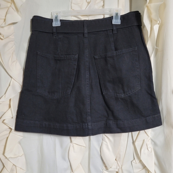 Free People Jade Rigid Denim Black Belted Mini Skirt 28 - Picture 6 of 9